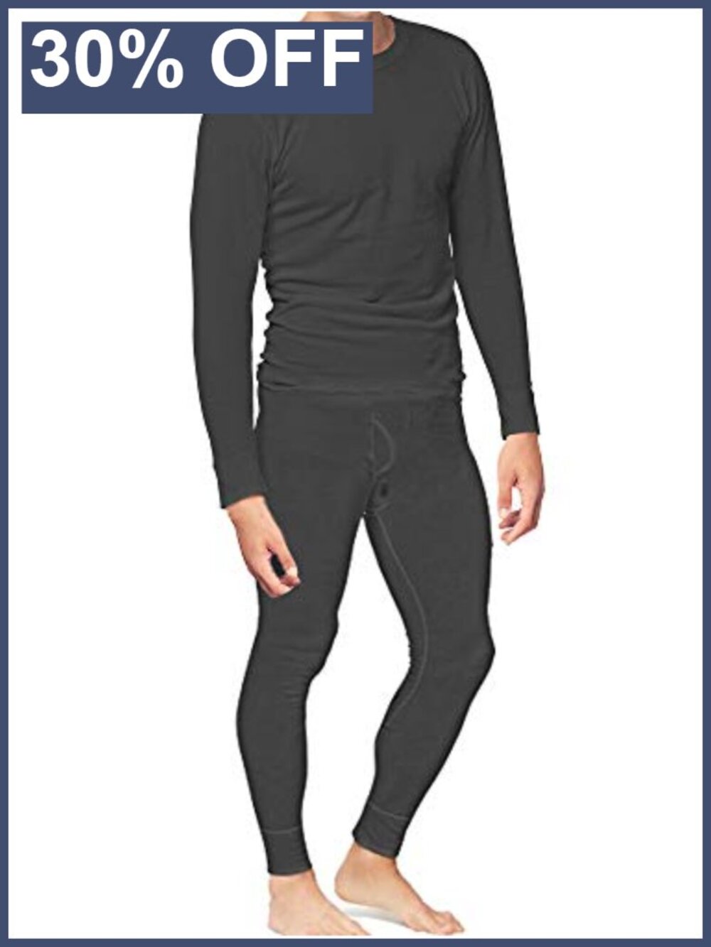 Mens Cotton Thermal Underwear Set Shirt Pants Long Johns Waffle Knit